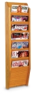 14 POCKET OAK LOBBY WALL LITERATURE RACKS, LIGHT OAK 20.5